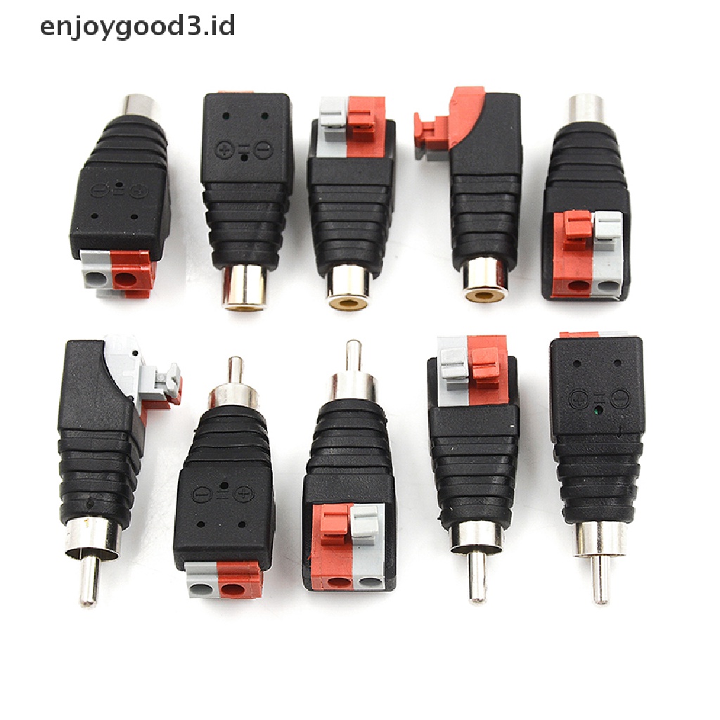 (Id) 5pcs Adapter Jack Audio A / V Ke Rca Male Untuk Speaker