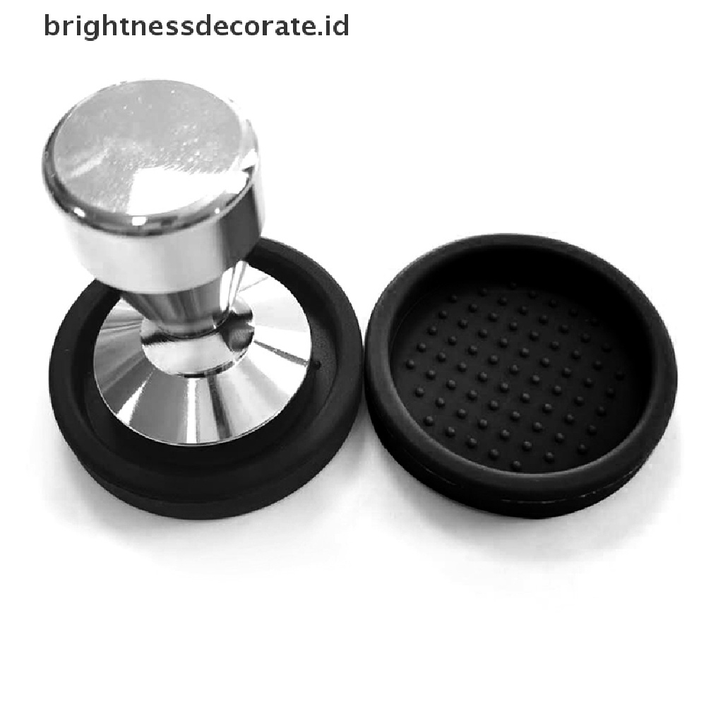 1pc Alas Tamper Kopi Espresso Bentuk Bulat Bahan Silikon Warna Hitam