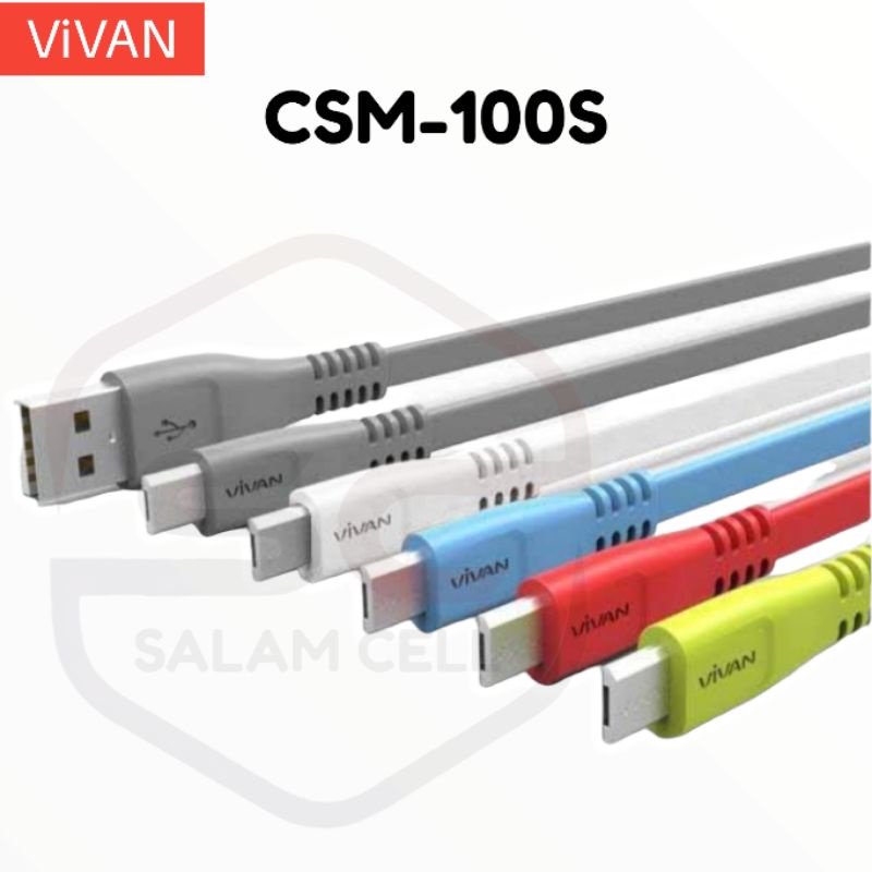 Kabel Data VIVAN CSM100S Ecer Kabel Data For Android Kabel 1 Toples isi 40pcs charger vivan for android kabel casan