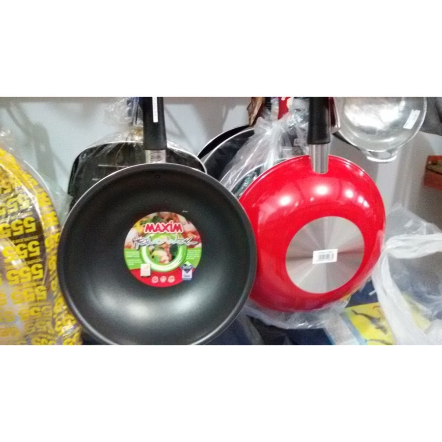 MAXIM Kuali Masak HEROWOK 28 cm WOK – Wajan Teflon Anti Lengket 28 cm