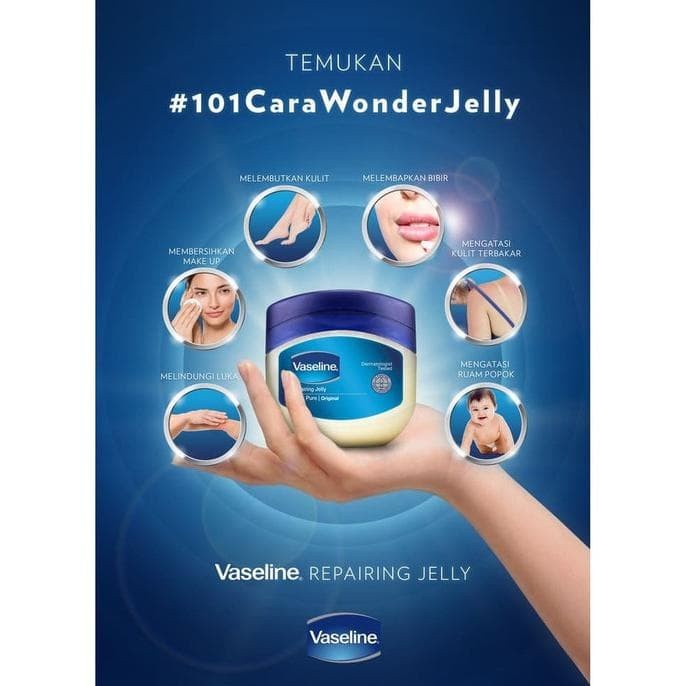 Vaseline Petroleum Repairing Jelly Pelembab Wajah Kulit Kering