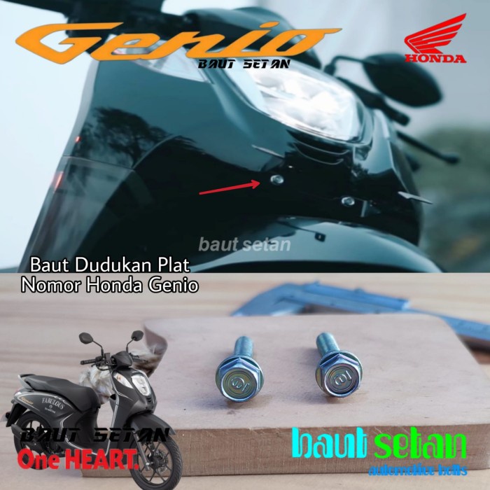 Baut Dudukan Plat Nomor Honda Genio/Baut Tameng Depan