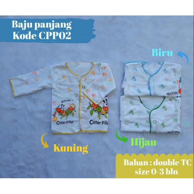 3 pcs baju panjang bayi cp putih