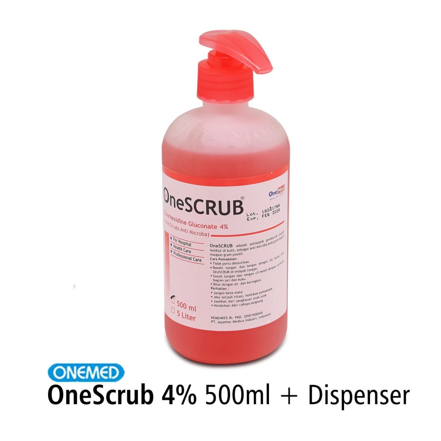 One Scrub OneMed 4% Hand Scrubs + dispenser 500ml/cc