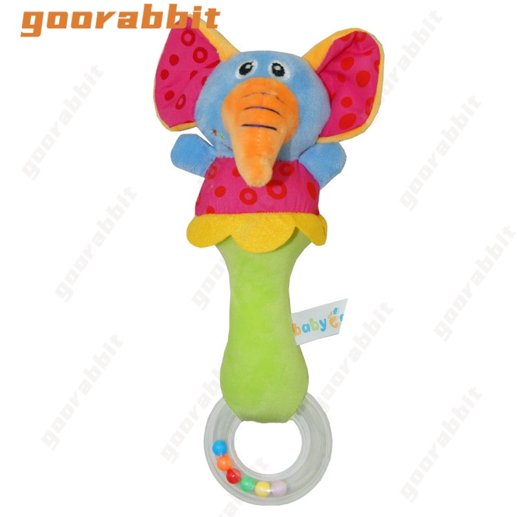 Mainan Rattle Genggam Bentuk Boneka Plush Hewan Dengan Suara Untuk Bayi 3 / 6 / 9 / 12 Bulan