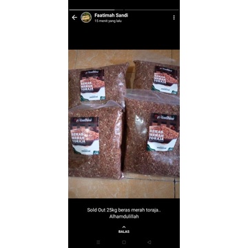 { 1 KG } Beras Merah Pulen Asli TORAJA beras diet dan diabetes COD MAKASSAR