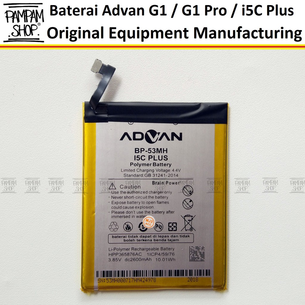 Baterai Advan i5C Plus G1 Pro BP53MH Original Batrai Batre OEM HP BP-53MH BP 53MH I5c+ +