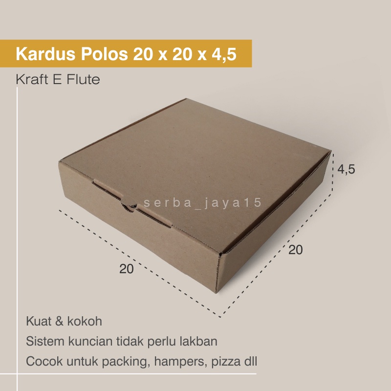 

KARDUS BOX POLOS HAMPERS / SOUVENIR 20 X 20 X 4,5 EFLUTE