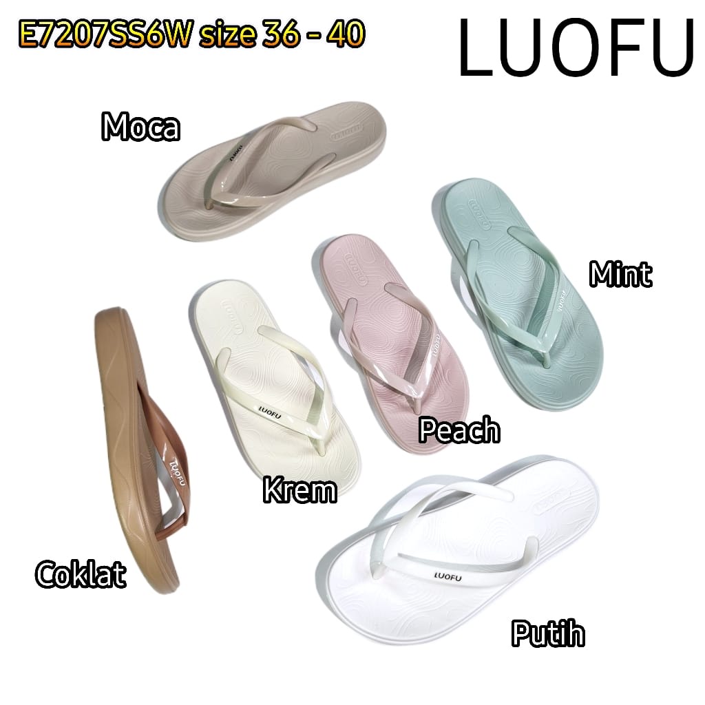 Jelly sandal karet wanita jepit luofu sendal japit murah import cewek E7207SS6W