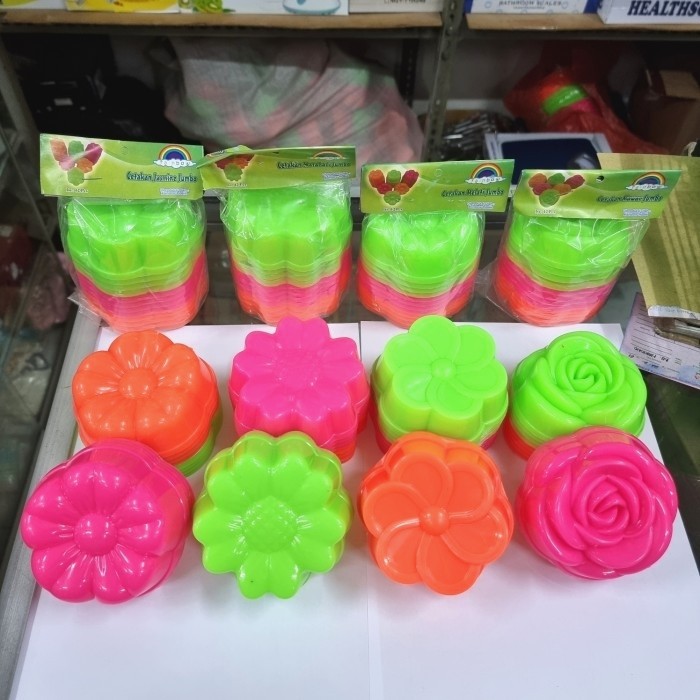 Loyang Cetakan Plastik Jumbo Rainbow Kue Nasi Kukus PutuAyu isi 12pcs - Mawar