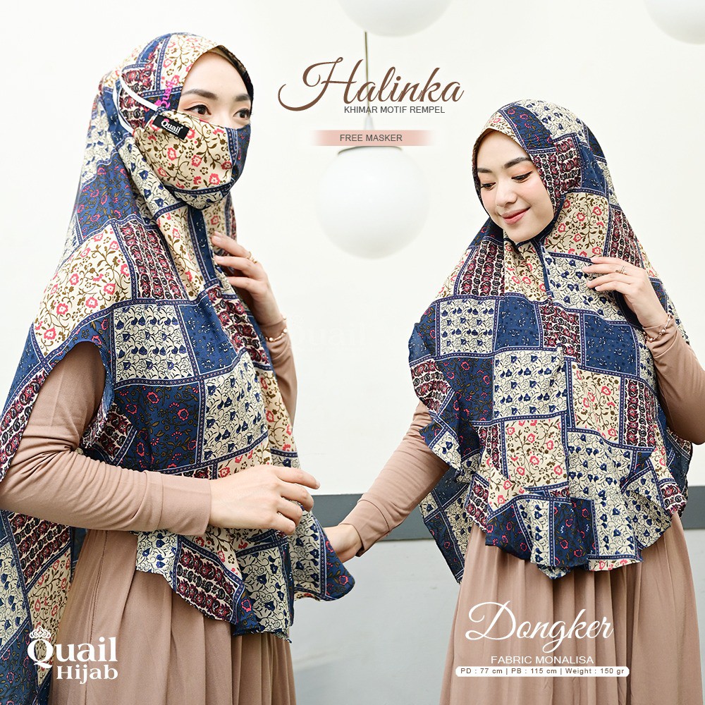 Halinka~Khimar motif Quail Hijab