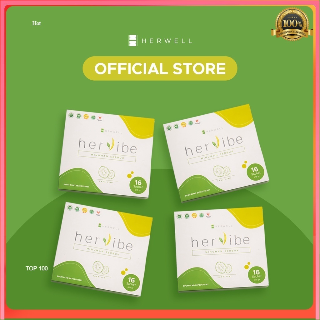 Hervibe 4 BOX Bundling GRATIS 2 SHAKER Herwel BPOM HALAL ORIGINAL ORI OFFICIAL STORE Herwell ASLI