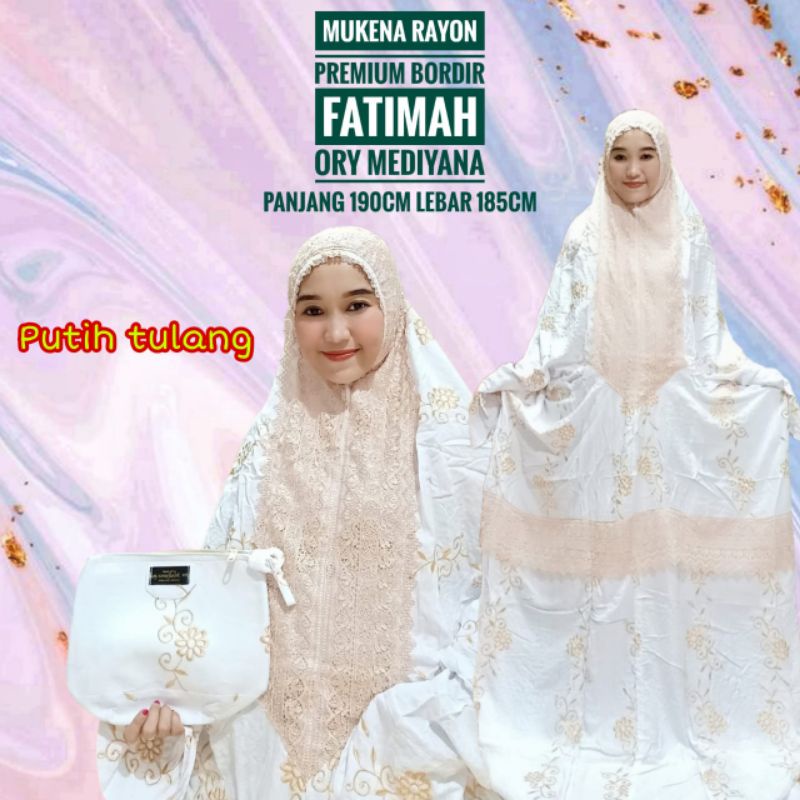 Mukena Terusan Fatimah KD Rayon Premium Jumbo Ory By Mediyana