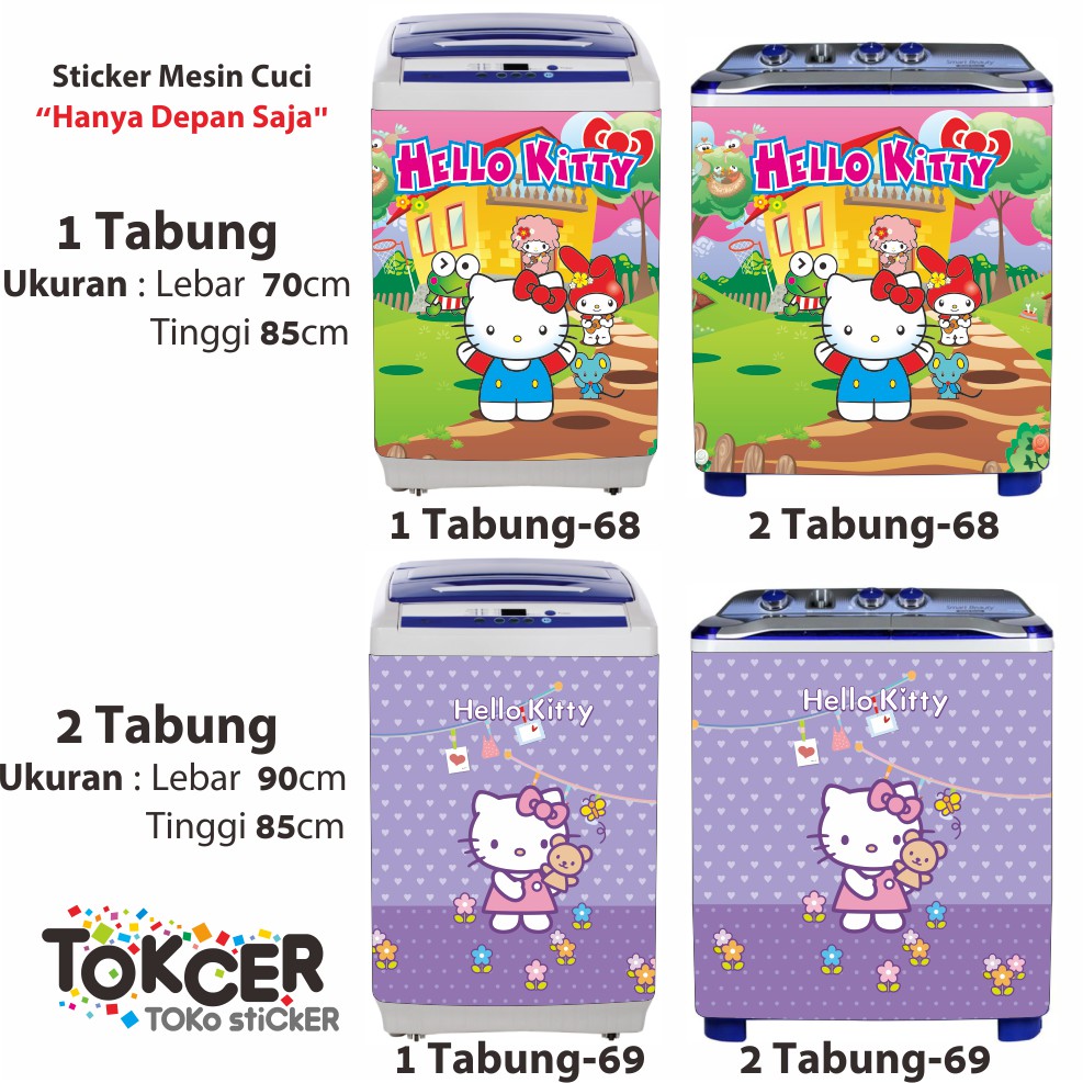 Stiker Mesin Cuci Motif Hello Kitty