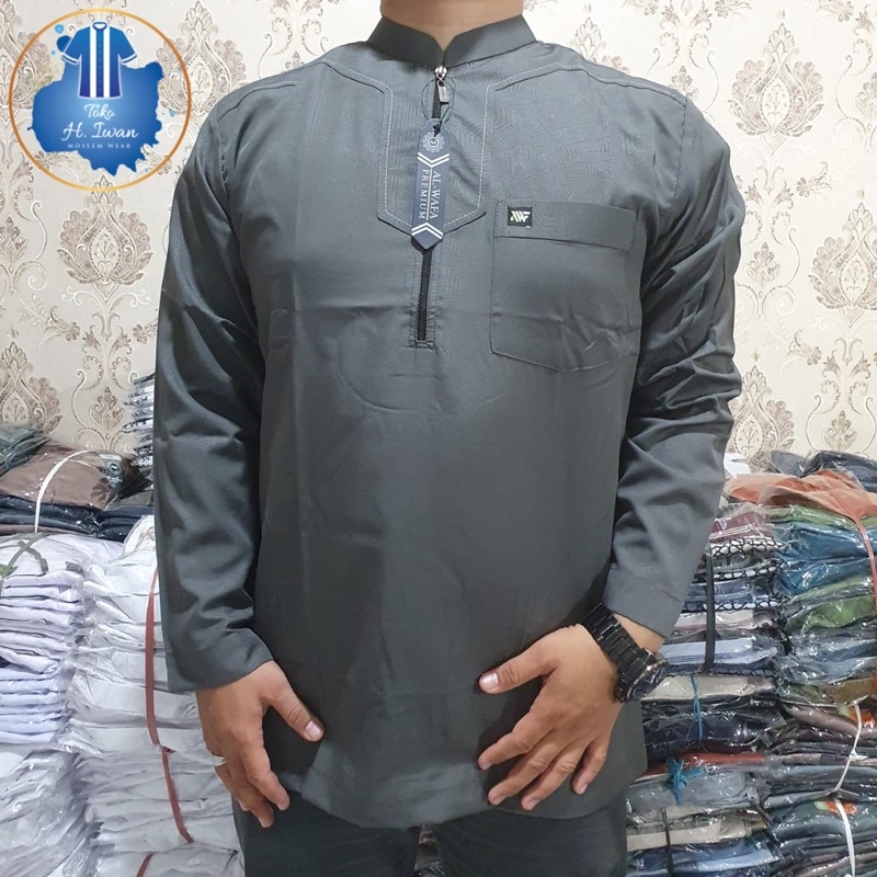 baju koko pria baju muslim laki laki merk alwafa sultan terbaru terlaris