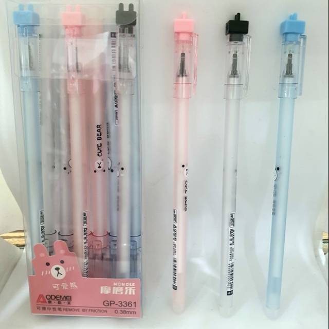 

12 pcs per set Friction Erasable Pen Cute Bear