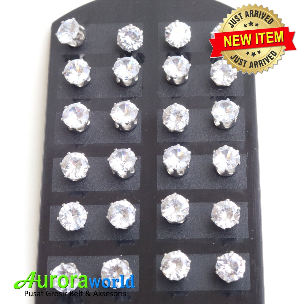 Auroraworld Anting / Giwang Tusuk motif Berlian Mewah bisa COD