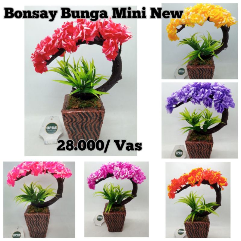 Bunga Bonsai New + Vas Bonsai Bunga Hias Tanaman Hias Artificial Bonsai