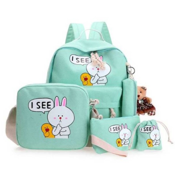 RANSEL 4IN1 ISEE / RANSEL MURAH / RANSEL ANAK/ RANSEL SEKOLAH / TAS PUNGGUNG MURAH / BACKPACK MURAH