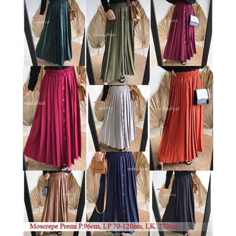 Rok Remple Panjang Wanita Terbaru Bahan Moscrepe Variasi Rok Remple Panjang Wanita Terbaru Bahan Moscrepe Variasi