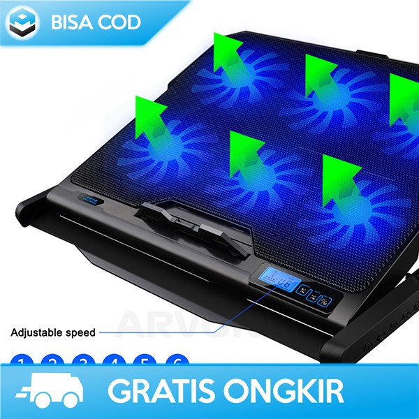 COOLING PAD LAPTOP GAMING 6 FAN ICE COOREL K6 ORIGINAL KIPAS LAPTOP