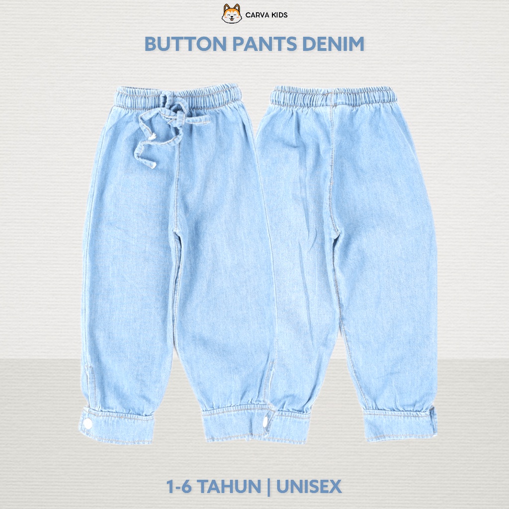 CELANA PANJANG CARVA JEANS JOGGER ANAK KANCING BUTTON POLOS BESTSELLER LUCU IMUT