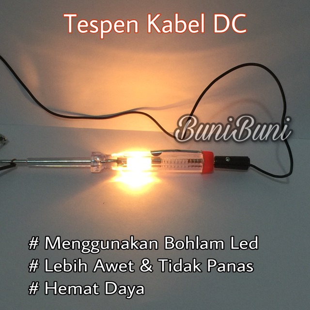 Tespen / Testpen Aki / Tespen Kabel DC Untuk Cek Listrik Mobil Motor Universal 12 - 24 Volt