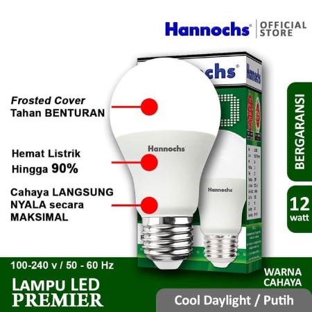 Lampu LED Hannochs Premier LED Bulb 12W Putih Garansi 1 Tahun - LED Premier Hannochs 12 Watt