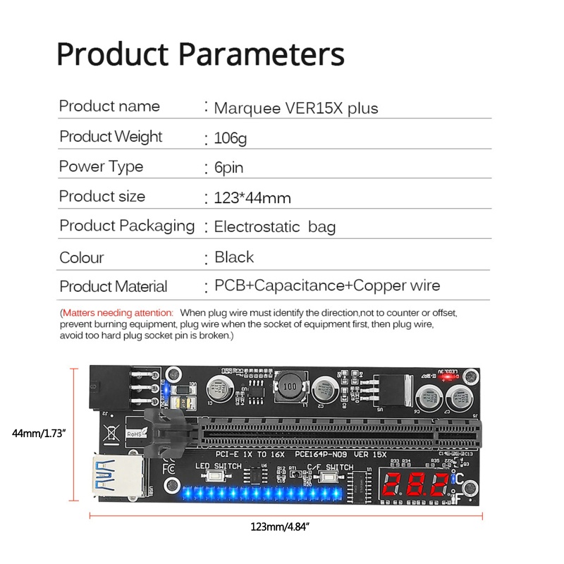 Btsg Ver15X USB3.0 PCI-E Riser PCI Untuk Express 1x4x8x16x Extender 3528kartu Adaptor Pcie Riser LED RGB 6Pin Power Untuk