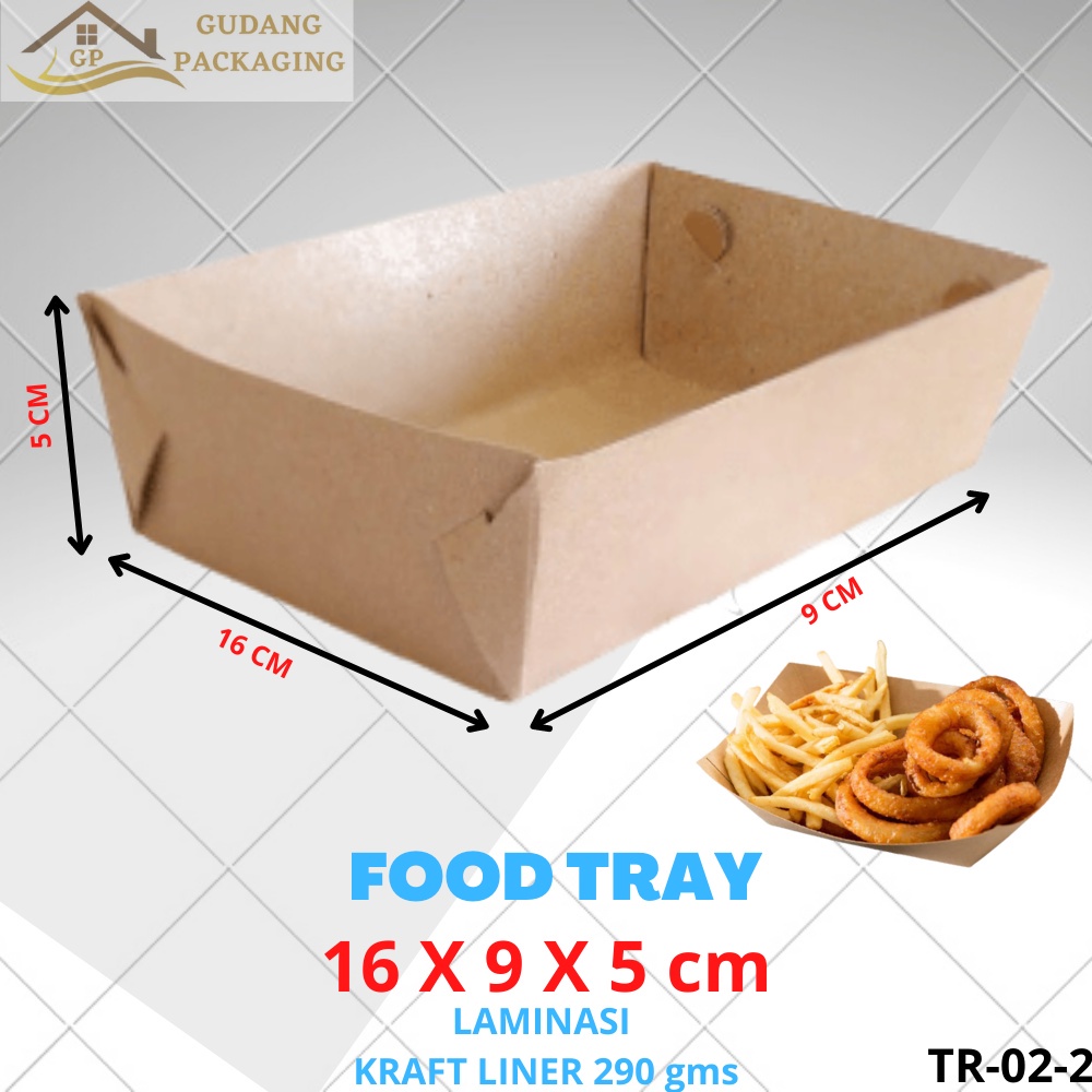 

BOX DUS KOTAK TRAY MAKANAN KENTANG DONAT SOSIS NASI TEBAL 290gsm 16x9x5 cm LAMINASI FOOD GRADE#TRB-02-2PE