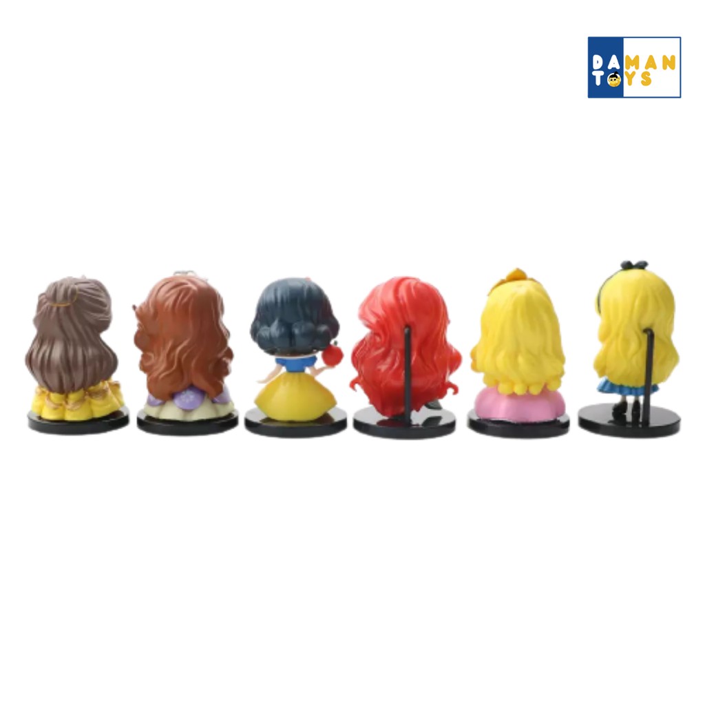 Figure Set 6 Princess Disney Mainan Pajangan Miniatur Hiasan Topper