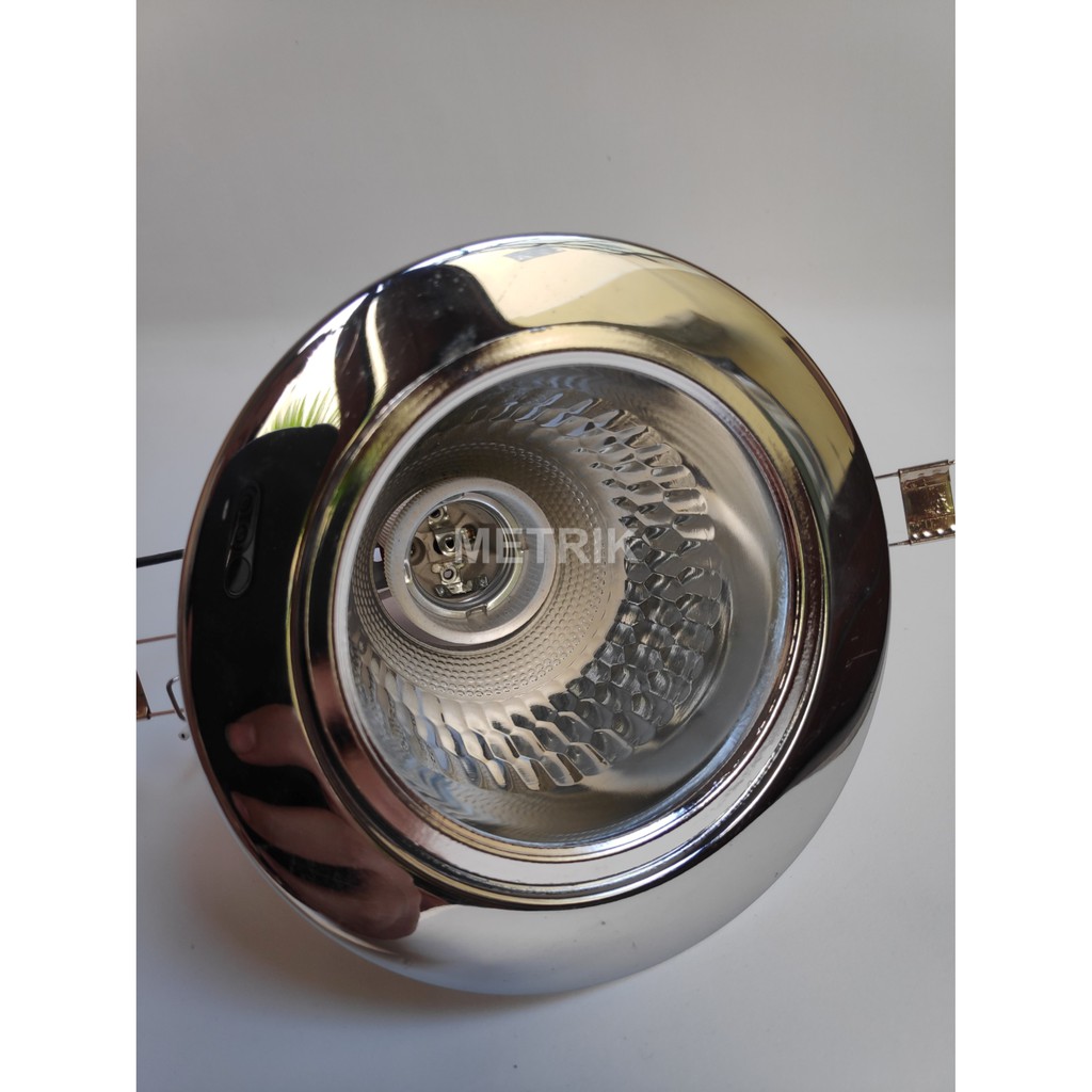 Downlight Fiting Plafon Tanam 4" inch Putih Silver/ Lampu Plafon Tanam Downlight Fiting 4"