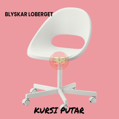 BLYSKAR LOBERGET Kursi putar warna putih