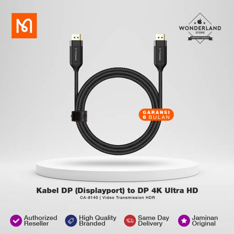 Jual Mcdodo Kabel Dp Displayport To Dp K Ultra Hd Video Transmission Hdr Ca Shopee