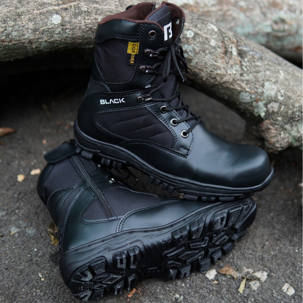 SEPATU MUNCAK PRIA BLACK FORCE CHEAP TINNGI UJUNG BESI TRACKING TACTICAL SAFETY SHOES - BISA COD