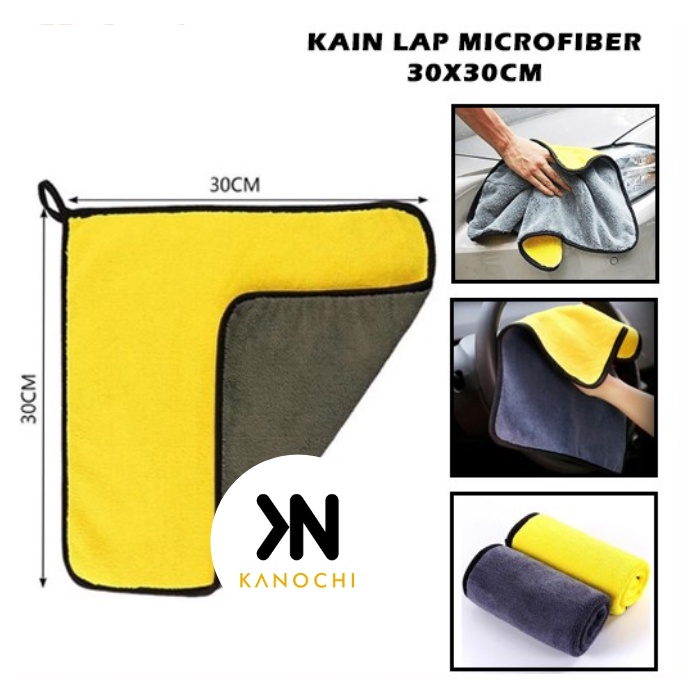 Kain Lap Microfiber Serbaguna 30X30 2 Sisi Halus Multifungsi