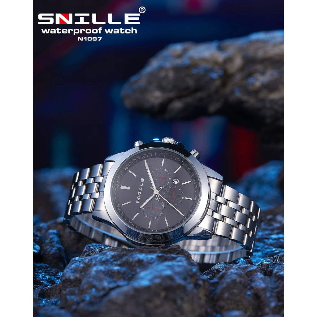 JAM TANGAN PRIA SNILLE WATCH ORIGINAL TYPE N1097/ JAM TANGAN PRIA STAINLESS STELL/ JAM TANGAN PRIA TANGGAL AKTIF