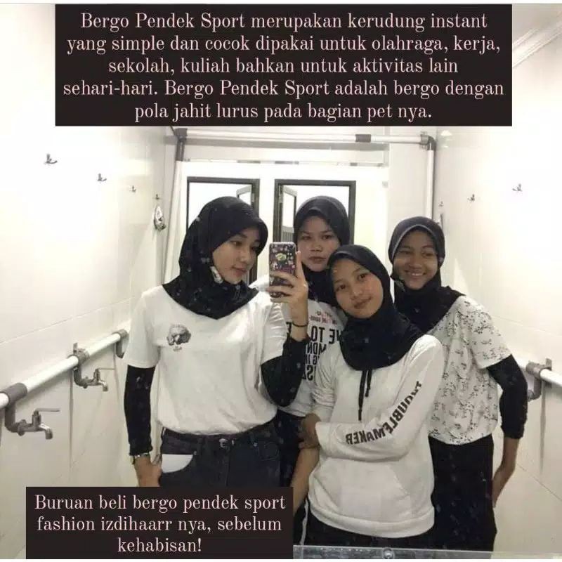 JILBAB BERGO SPORT/OLAHRAGA JILBAB HARIAN BRRGO VOLY BISA COD