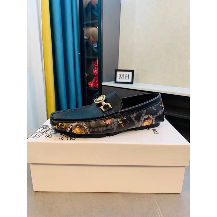 sepatu vrs slip on men shoes mirror top loafer pria tanpa tali