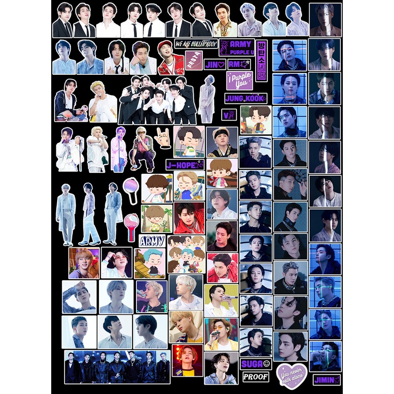 100pcs / set Stiker BTS Untuk Dekorasi Diary / Koper