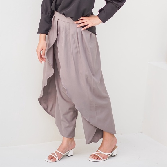 Severli Gina Culotte Kulot Lilit Highwaist | Kulot Wanita | Kulot Lilit | Celana Kulot Wanita | Celana Panjang Wanita-SMOKE