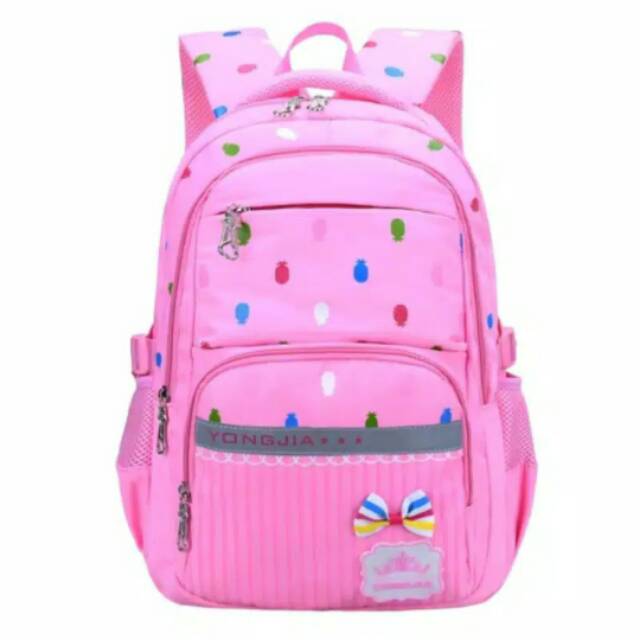 RULLY68 _Tas Sekolah / motip Nanas /Tas Ransel SD TK SMP