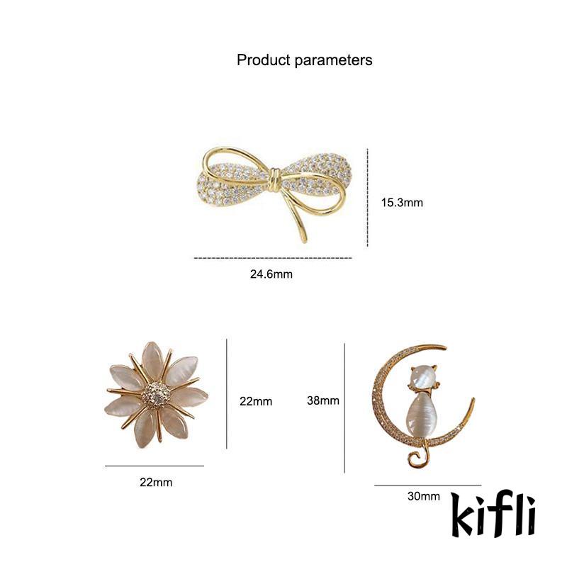 Bros Buckle Bentuk Opal Zircon Untuk Aksesoris Pakaian Wanita