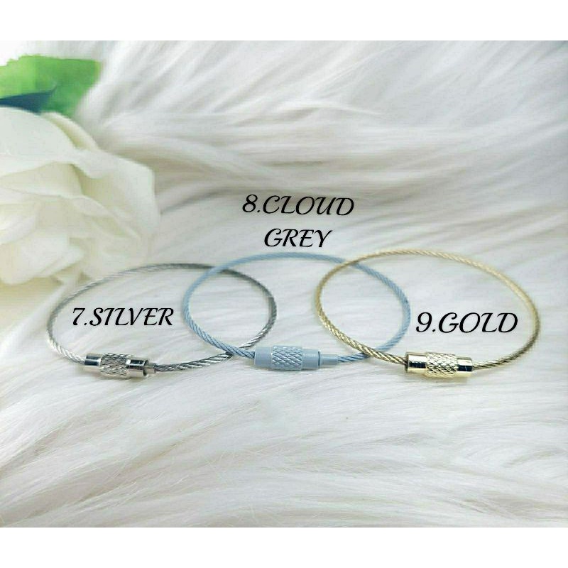 Fourfashion Gelang Anak Tali kawat Bukaan Putar Bermacam Warna Kekinian JX018