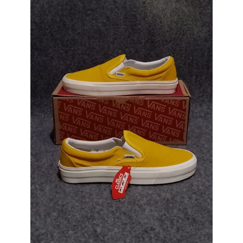 VANS SLIP ON YELLOW WHITE OG VAULT WAFFLE DT