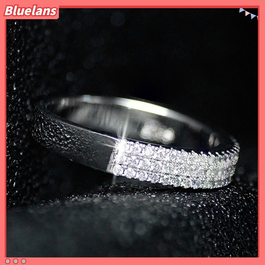 Cincin Multilayer Aksen Berlian Imitasi Untuk Wanita