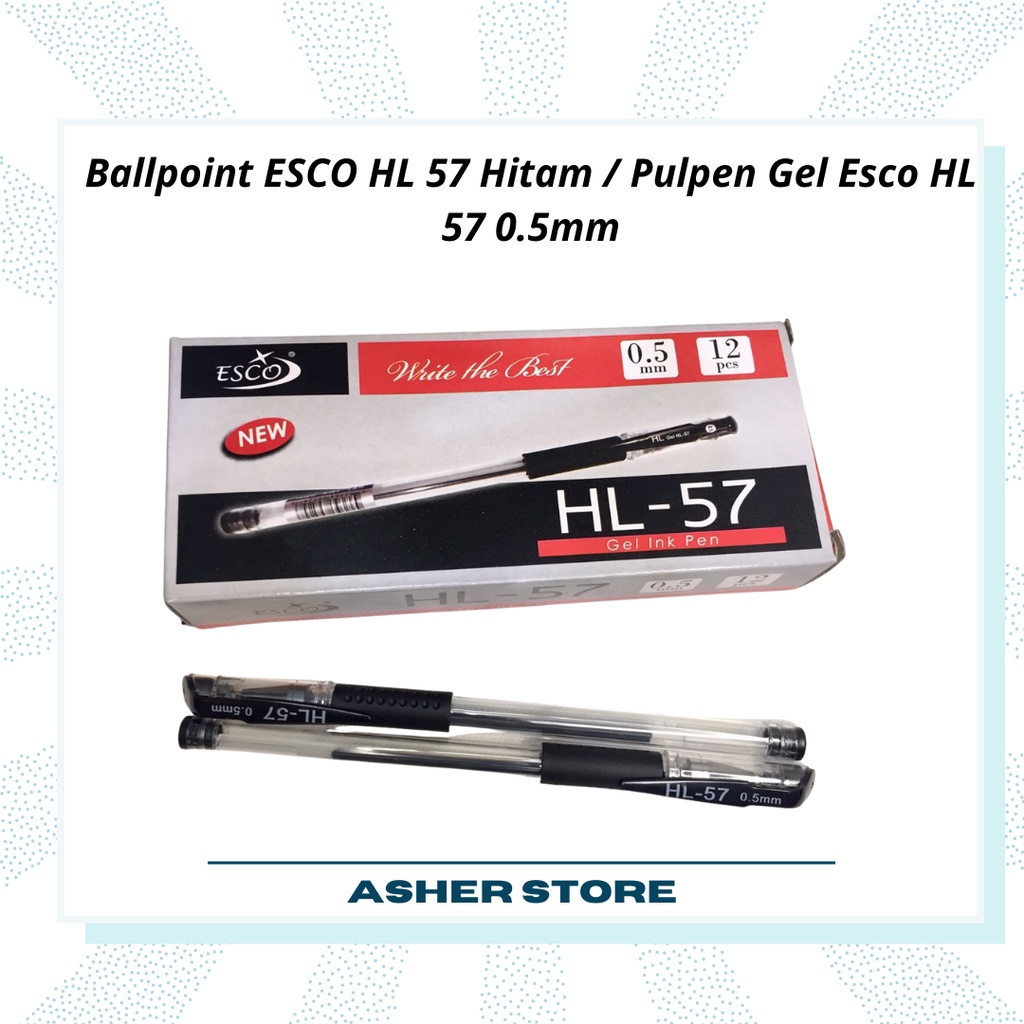 

Ballpoint ESCO HL 57 Hitam / Pulpen Gel Esco HL 57 0.5mm