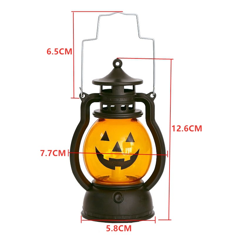 Lampu Lentera Minyak LED Bentuk Labu Halloween Untuk Dekorasi Rumah