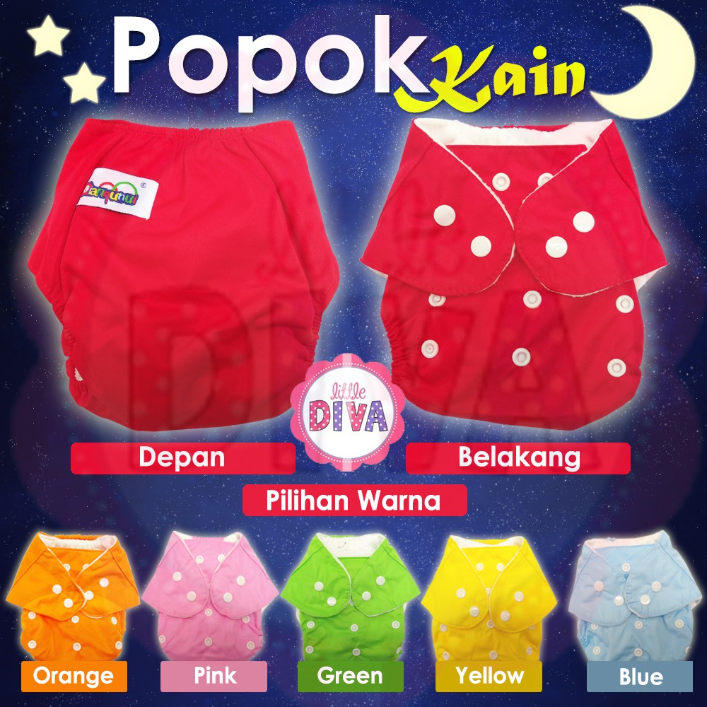 CLODI + INSERT Popok Bayi bahan Kain Kancing Cloth Diaper bisa dicuci pengganti diapers chn