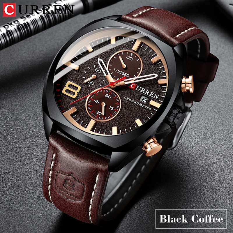 CURREN Pria Jam Tangan Pria Militer Chronograph Analog Sport Tahan Air Chronograph Jam Tangan G Shock Jam Tangan